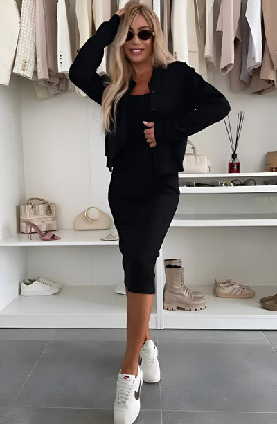 Leona™  -  Ensemble med kjole og cardigan Chic Classique